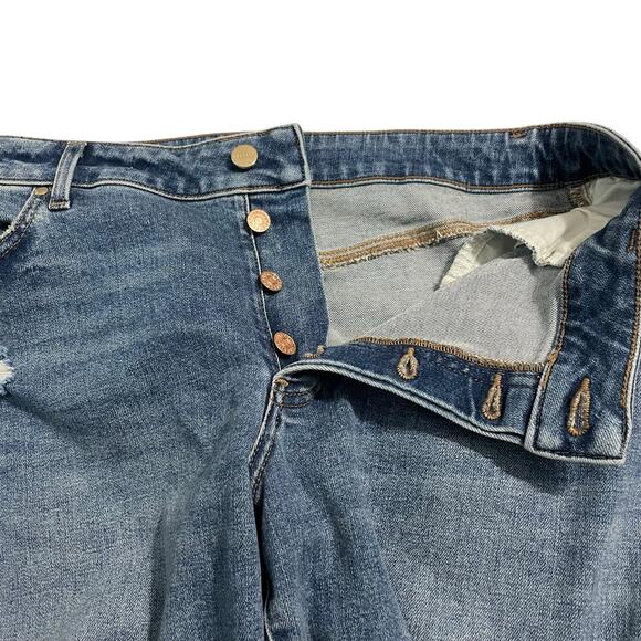 Express Conscious Edit Jeans Size 12 Long Relaxed Straight Low Rise Button Fly - Picture 3 of 16